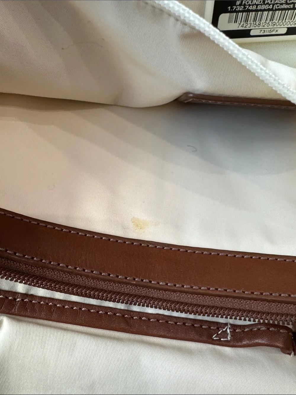 Tumi Two-Tone Tan and Brown Leather-Trim Satchel or laptop bag